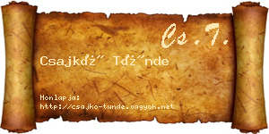 Csajkó Tünde névjegykártya