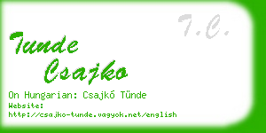 tunde csajko business card